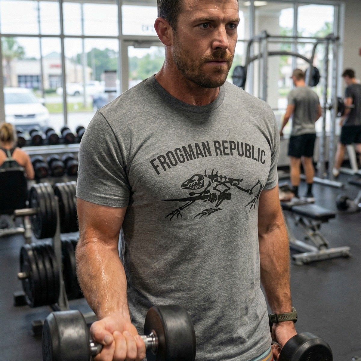 Frogman Republic Banner Black Stone Frog T-Shirt