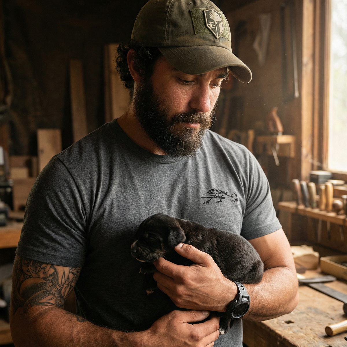 Frogman Republic Mini Black Stone Frog T-Shirt